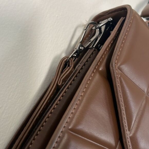 Fashion Rhombus brown‎ quilted crossbody shoulder bag - Picture 7 of 16